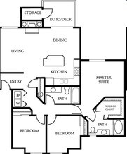 3 Bedroom 2 Bathroom A212 floor plan
